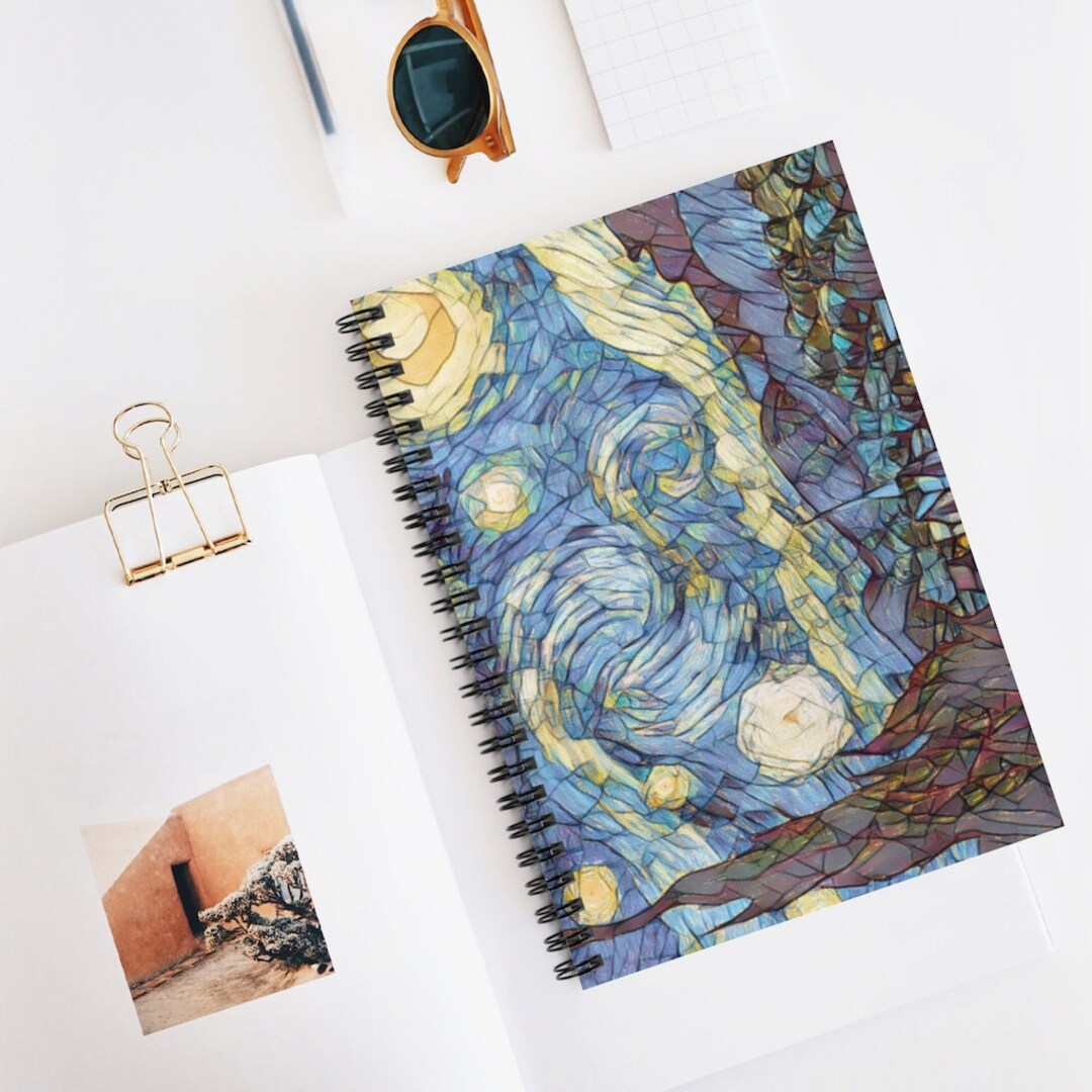 Starry Night Dream Journal , Spiral Notebook Ruled Line Night Sky ...