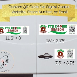 Girl Troop Custom QR Code Car Bumper Sticker, Digital Cookie QR Code Car Sticker, G Scout Cookies Outdoor Sticker, Sell Cookies Anywhere