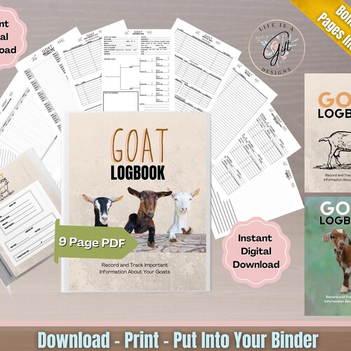 Goat Record Keeping Printable Etsy