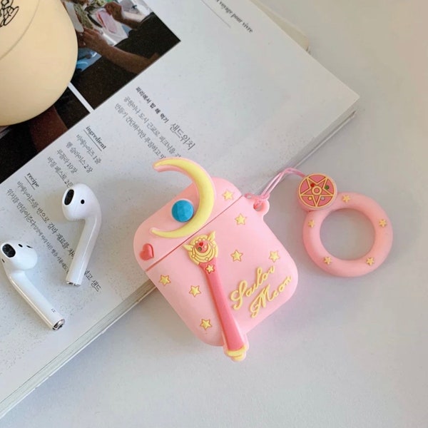 Pink wand style earphone case | cute | pink radio | case holder| protect| star | girl cartoon| Airpod case