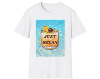 Chill Vibes Unisex Softstyle T-Shirt | Just Relax Graphic Tee, Summer Apparel, Beach Wear, Casual Gift, Vacation Outfit
