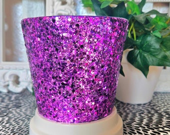 Purple & Lavender Holo Glitter Plant Pot, Plant Lover, Gift for Her, Housewarming, Utensil Holder, Office / Desk, Unique Home Décor, Boho