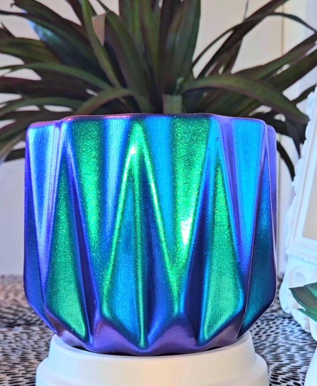 Green & Blue Color Shift Plant Pot, Plant Lover, Gift for Her ...