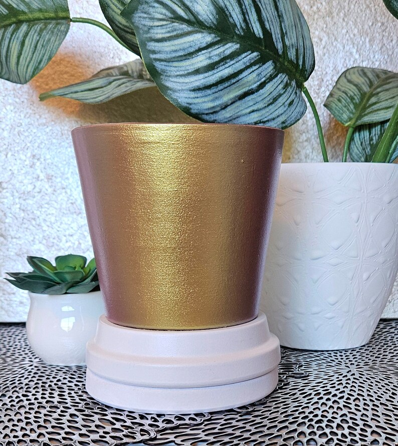 5 Color Shift Plant Pots, Gold, Silver, Copper, Rose Gold, Flowerpot