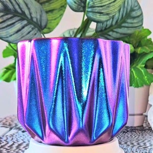 Purple & Blue Color Shift Plant Pot, Plant Lover, Gift for Her, Housewarming, Office and Desk, Unique Home Décor, Utensil Holder, Boho Chic