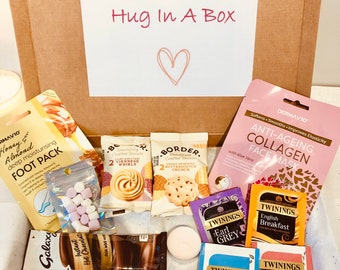 Tea and Biscuit Treat Box/Hug In a Box/Sweet Treat/Pamper Night In/Birthday Gift/Thinking of You