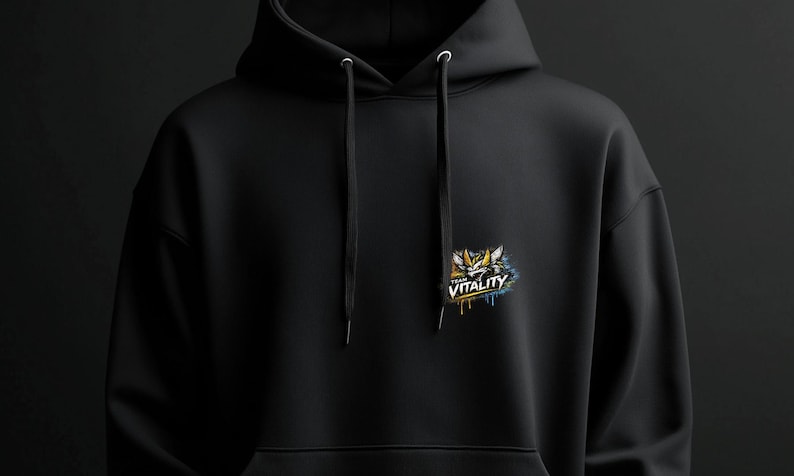 Team Vitality Logo Graffiti Hoodie | Counter-Strike Urban Back Print image 1