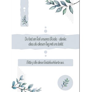 Gastenboekkaarten, 20 stuks, bruiloft, gastenkaarten, bloemen, set, huwelijkscadeau, bruid en bruidegom, cadeau, gasten, A6, groen, natuurlijk papier, mint