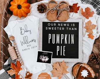 Thanksgiving Pregnancy Announcement: Pumpkin Pie Reveal (Digital Download)