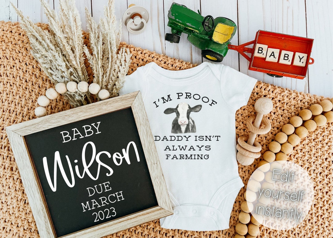 DIGITAL PREGNANCY ANNOUNCEMENT I'm Proof Daddy Isn't Always Farming