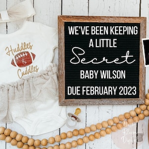 Football | DIGITAL PREGNANCY ANNOUNCEMENT | We&#39;ve been keeping a little secret | sports theme | social media | gender reveal | its a girl