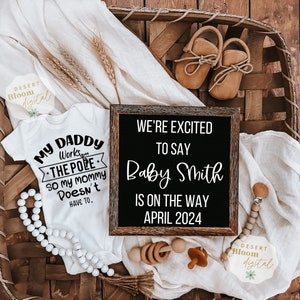 Lineman Funny Digital pregnancy announcement | gender neutral | social media | personalized pregnancy instagram | my daddy works the pole