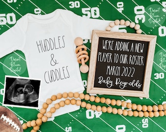 Football Pregnancy Announcement: Sports Theme, Social Media (Digital Download)