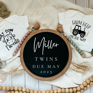 Farm help on the way, Twins farm | DIGITAL PREGNANCY ANNOUNCEMENT, holy cow I&#39;m cute, reveal Digital download, farm, custom | tractor
