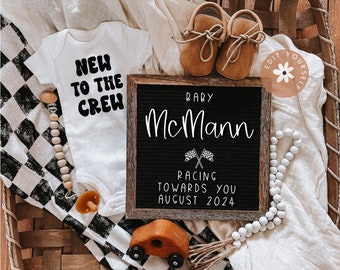 Racing Car Theme Pregnancy Announcement: Edit Yourself Template (Digital)