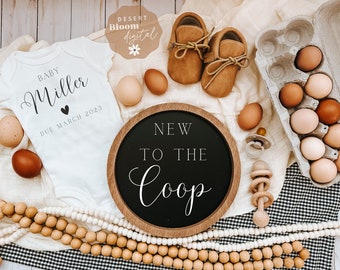 Chicken Theme Pregnancy Announcement: Farm Baby Social Media Post (Digital)