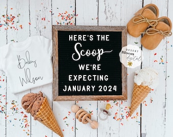 Ice Cream Pregnancy Announcement: Personalized Gender Neutral Reveal (Digital)