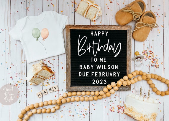 Birthday baby announcement sales