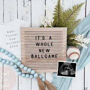 Baseball theme | digital pregnancy announcement | social media post | baby boy | gender reveal | ultrasound | custom digital download