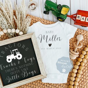 Anuncio digital de embarazo / Tractores, camiones y juguetes no hay nada como niños pequeños / bebé de granja / revelación de embarazo / es un niño