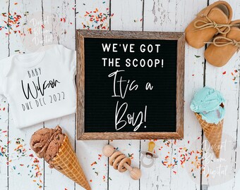 Ice Cream Theme 'It's A Boy' Pregnancy Announcement (Digital)