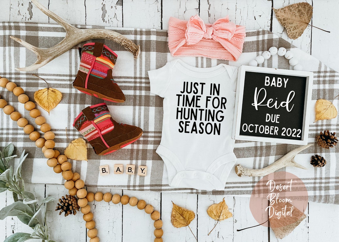 Baby Girl Hunting DIGITAL PREGNANCY ANNOUNCEMENT Just in Time for