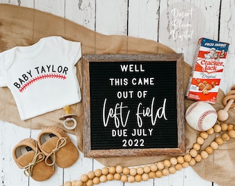 Baseball Pregnancy Announcement: Funny Gender Neutral Social Media Post (Digital Download)