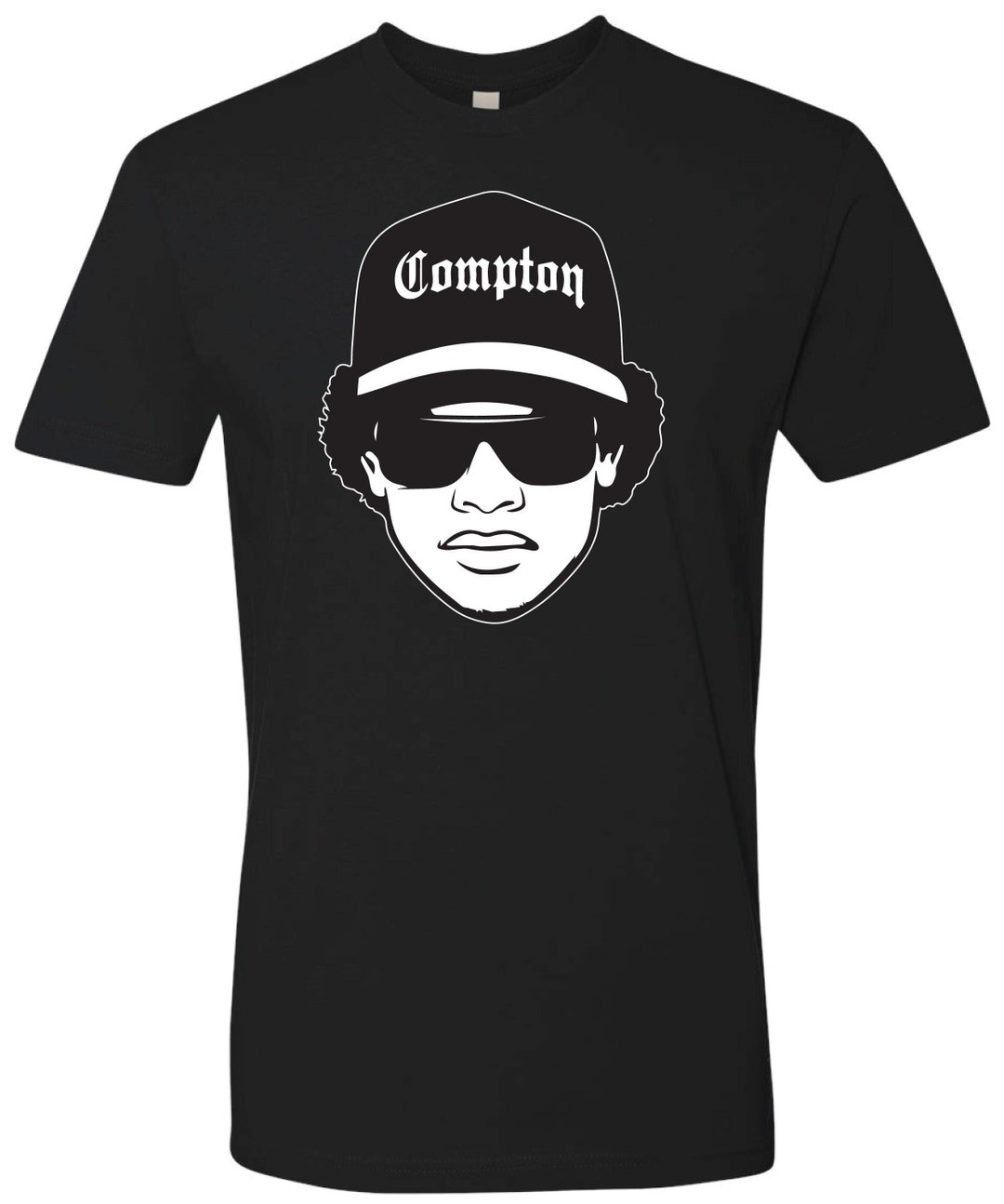 T-Shirt Uomo Eazy E Compton Logo: Maglia In Cotone Morbido, Maniche Corte, Colore Nero