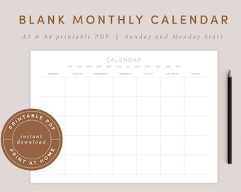 calendar template etsy