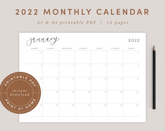 printable calendar etsy