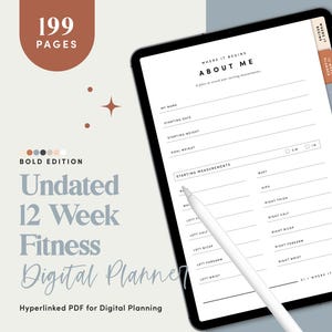 Digital Fitness Planner Goodnotes, Fitness Planner iPad, Fitness Journal for Goodnotes, 12 Week Weight Loss Tracker, Fitness Tracker- CDDIG