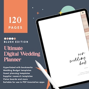 Digital Wedding Planner, iPad Wedding Planner, Wedding Goodnotes, Wedding To Do List, Wedding Checklist, Wedding Budget, Planner Kit - CDDIG