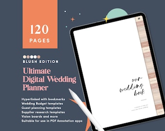 Digital Wedding Planner, iPad Wedding Planner, Wedding Goodnotes, Wedding To Do List, Wedding Checklist, Wedding Budget, Planner Kit - CDDIG