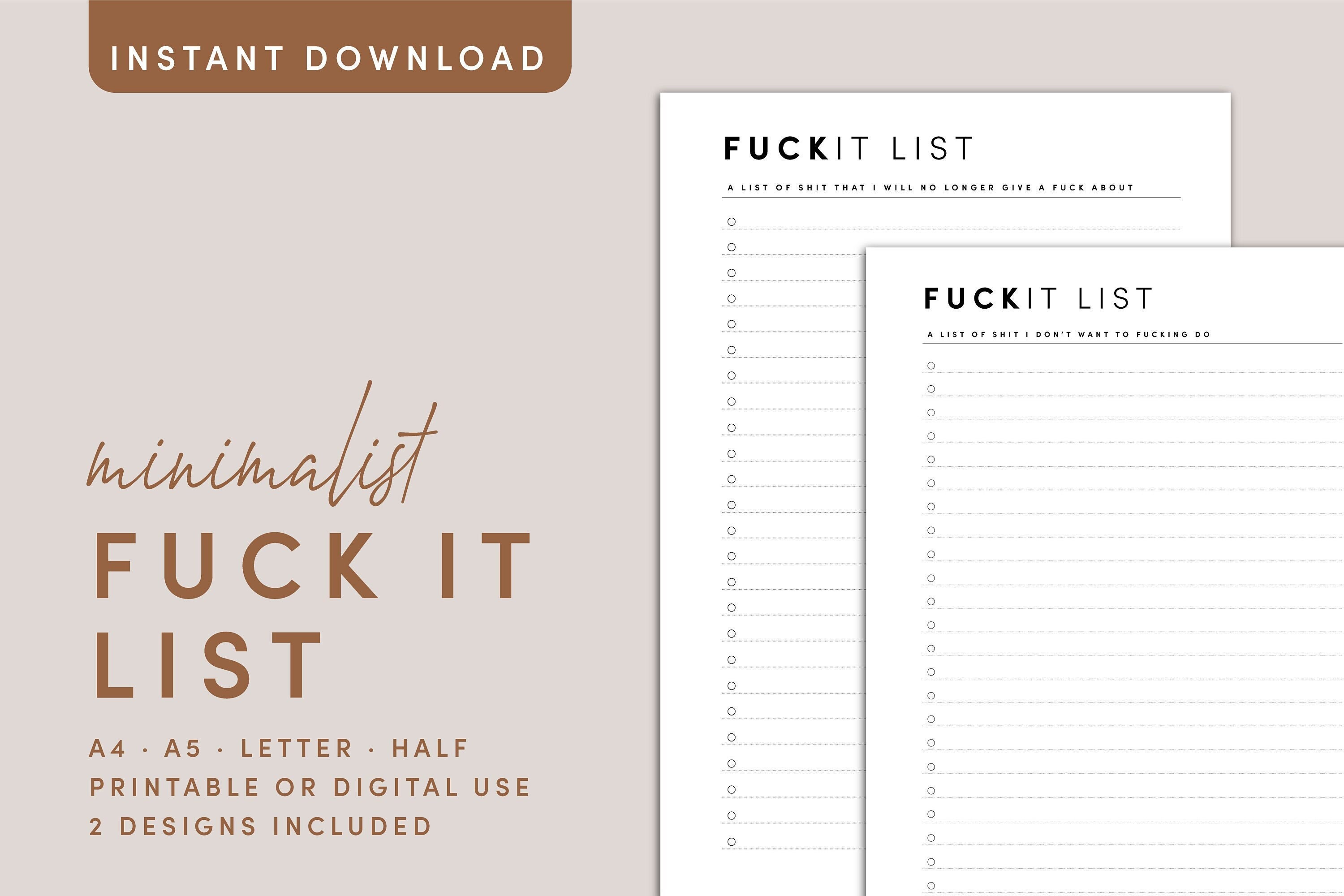 Fuck It Calendar - Etsy