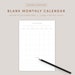 Blank Monthly Calendar Portrait Template Printable Calendar - Etsy UK