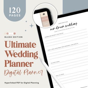Goodnotes Hochzeitsplaner Digitaler Download | Minimalistische Hochzeitsvorlage mit Budget Tracker, Vision Board, Checkliste, iPad PDF Organizer