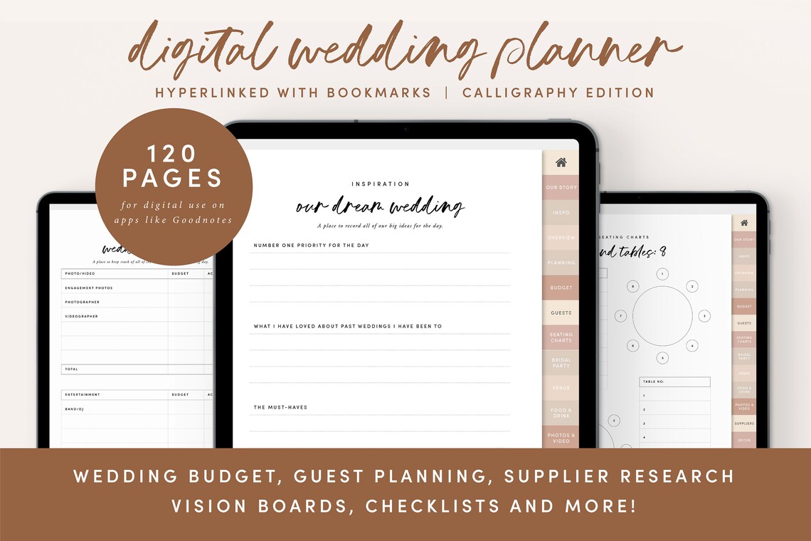 Digital Wedding Planner Ipad Wedding Planner Wedding Etsy New Zealand