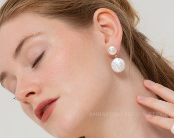 Coin Pearl Earrings