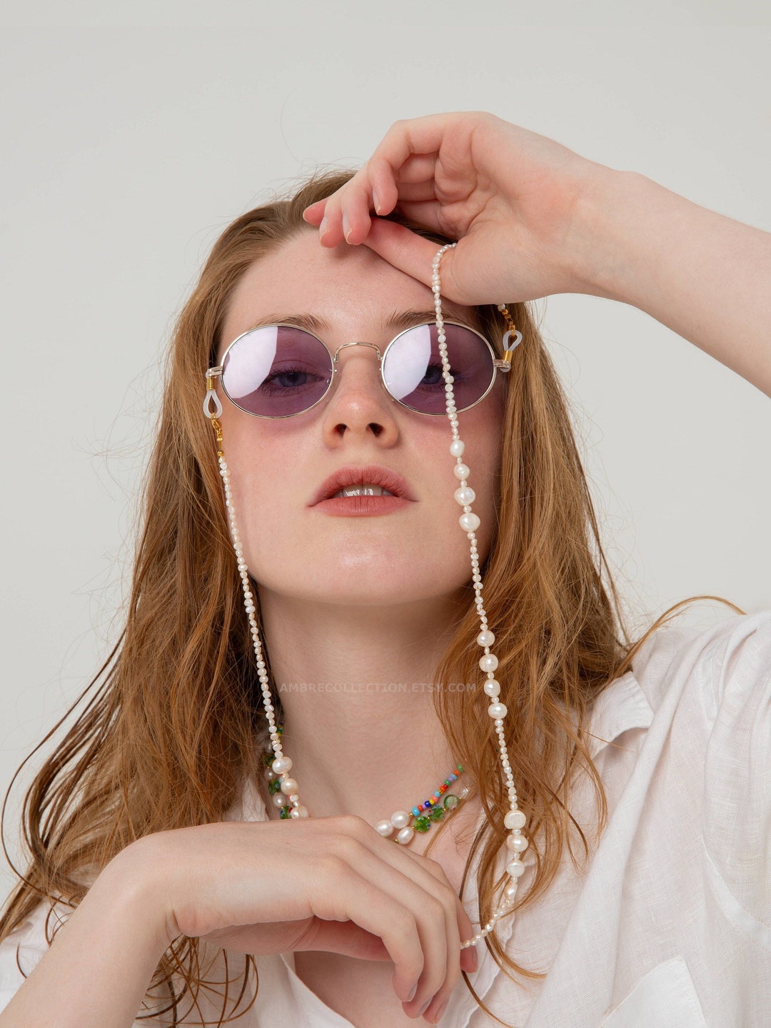 Pearl Glasses Chain Etsy