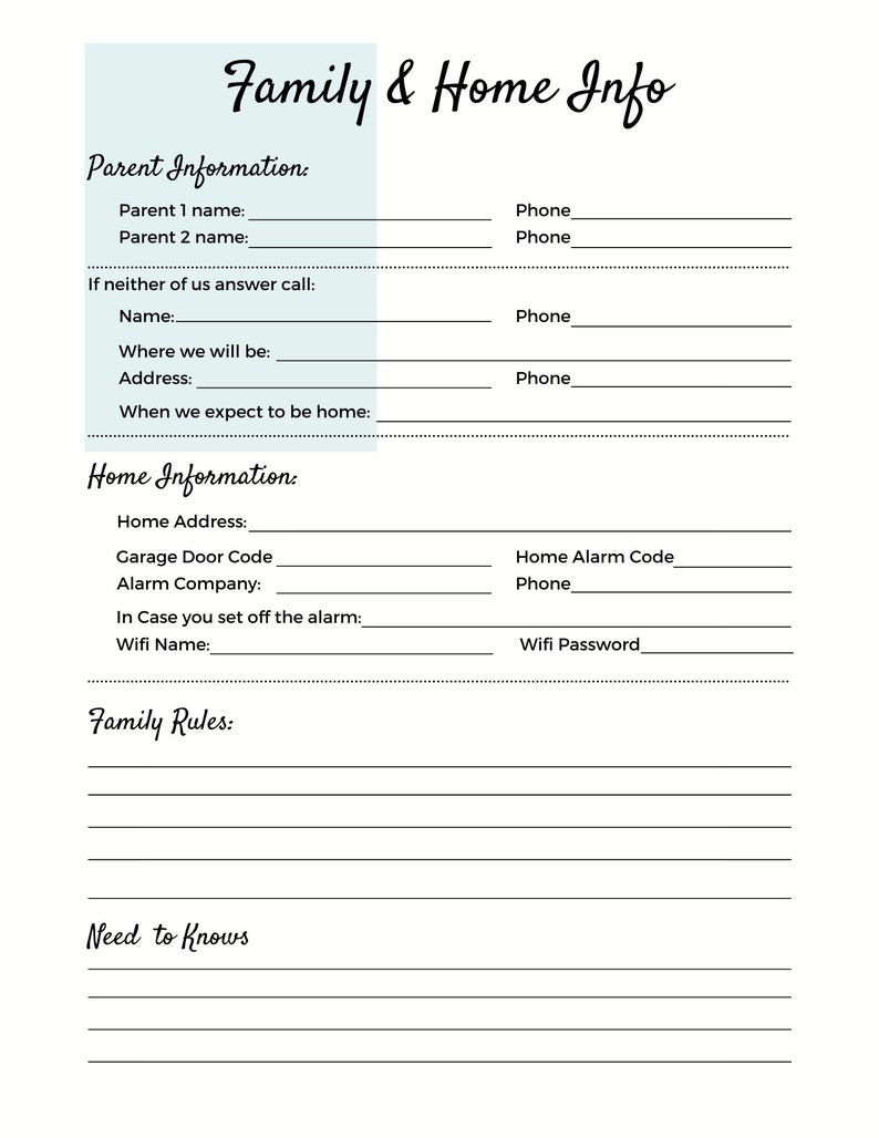 nanny-notes-nanny-information-sheet-printable-instant-etsy-uk