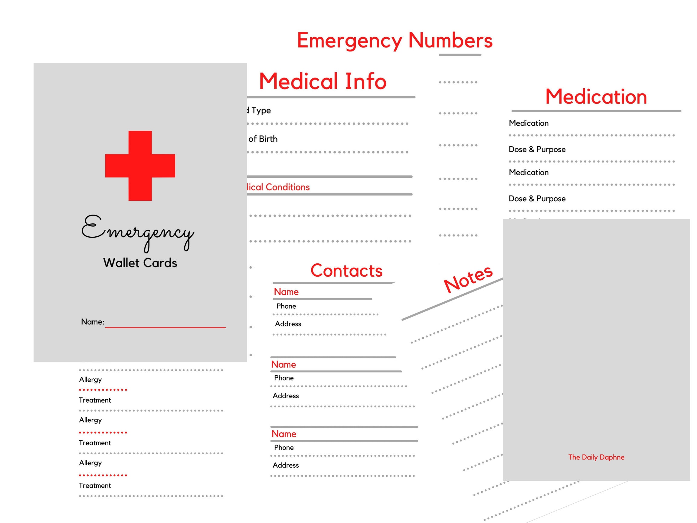 Emergency Wallet Card Emergency ID Card Information Card Etsy