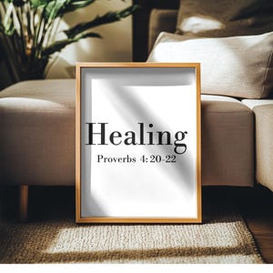 Healing: Proverbs 4-20 | Christian Wall Art | Bible Verse Sign | Religious Gift | Religious Wall Art | Scripture |  Bible Verse Wall Art
