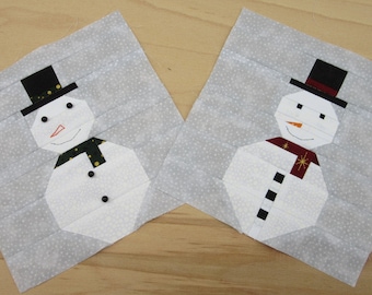 Snowman Foundation Paper Piecing Instructions 2 Variations / Snowman FPP Pattern / Christmas Instructions / Christmas Quilt Pattern