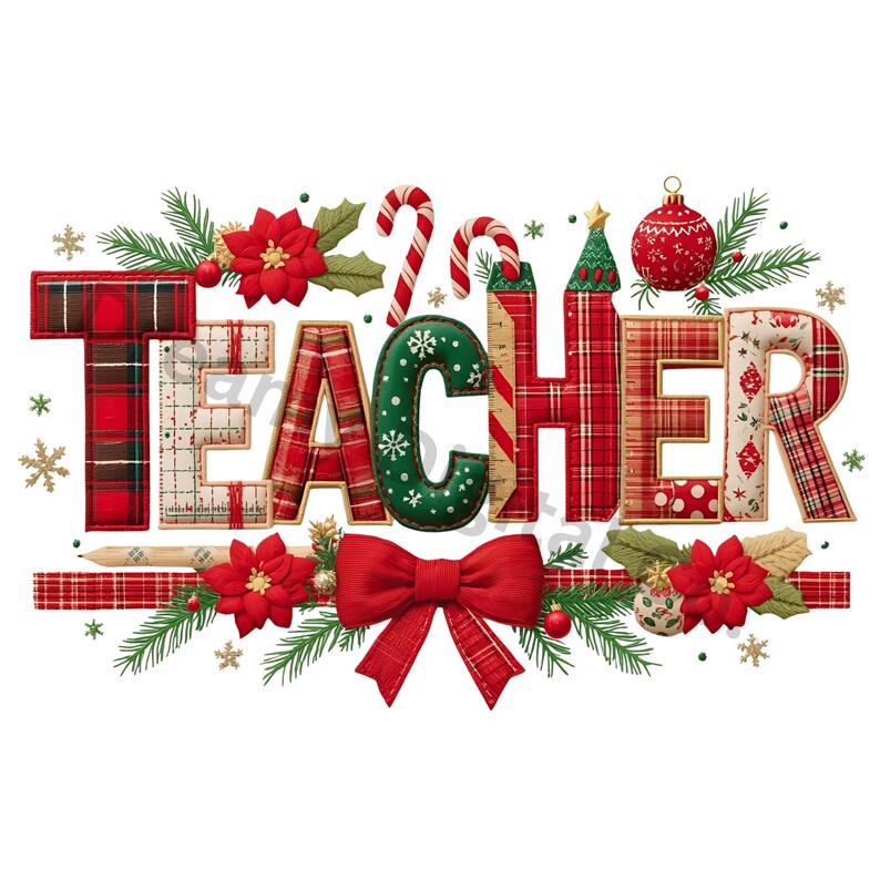 Candy Cane Ruler Christmas Teacher Patchwork PNG: Candy Cane, Christmas Tree, Ruler ...