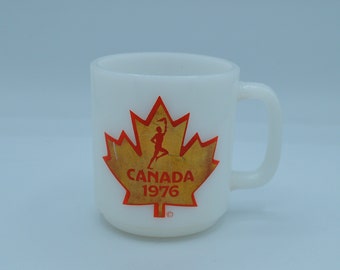 Extremely Rare 1976 Montreal Olympics Milk Glass Mug