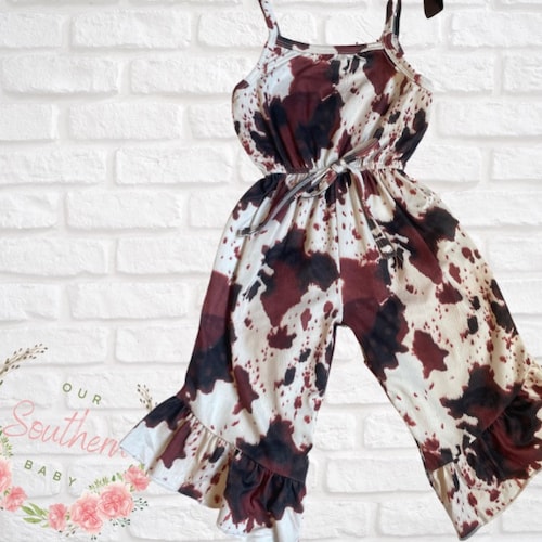 Cow Print Baby Outfit Cow Print Bell Bottoms Baby Full Etsy
