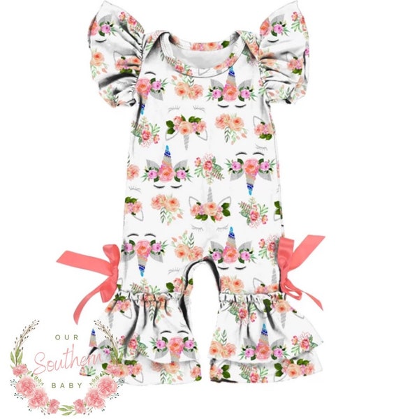 White Unicorn Baby Girl Toddler Girl Superior Quality Romper main image 1
