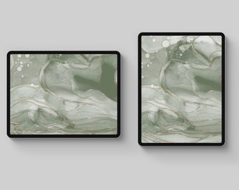 Desktop Wallpaper, Green digital wallpaper for phone or tablet