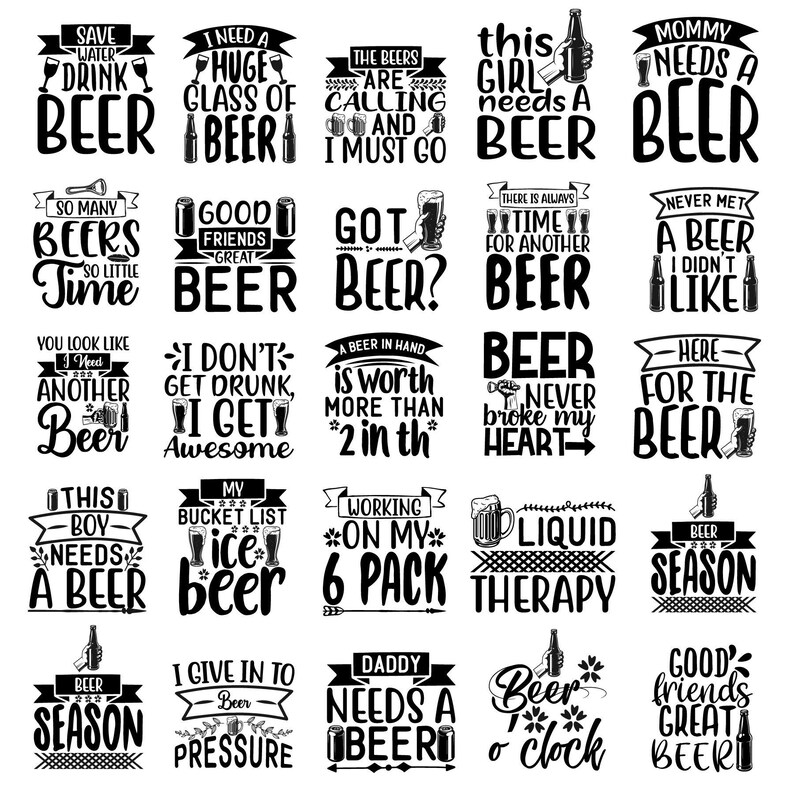 25 Bier Spruch svg png eps dxf Datei lustig Cricut Schnitt Etsy
