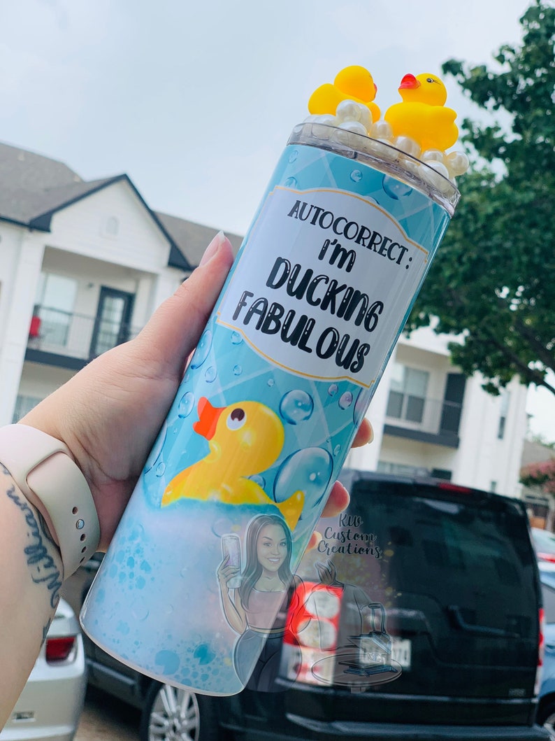 Custom Rubber Duck Tumbler With Topper Etsy